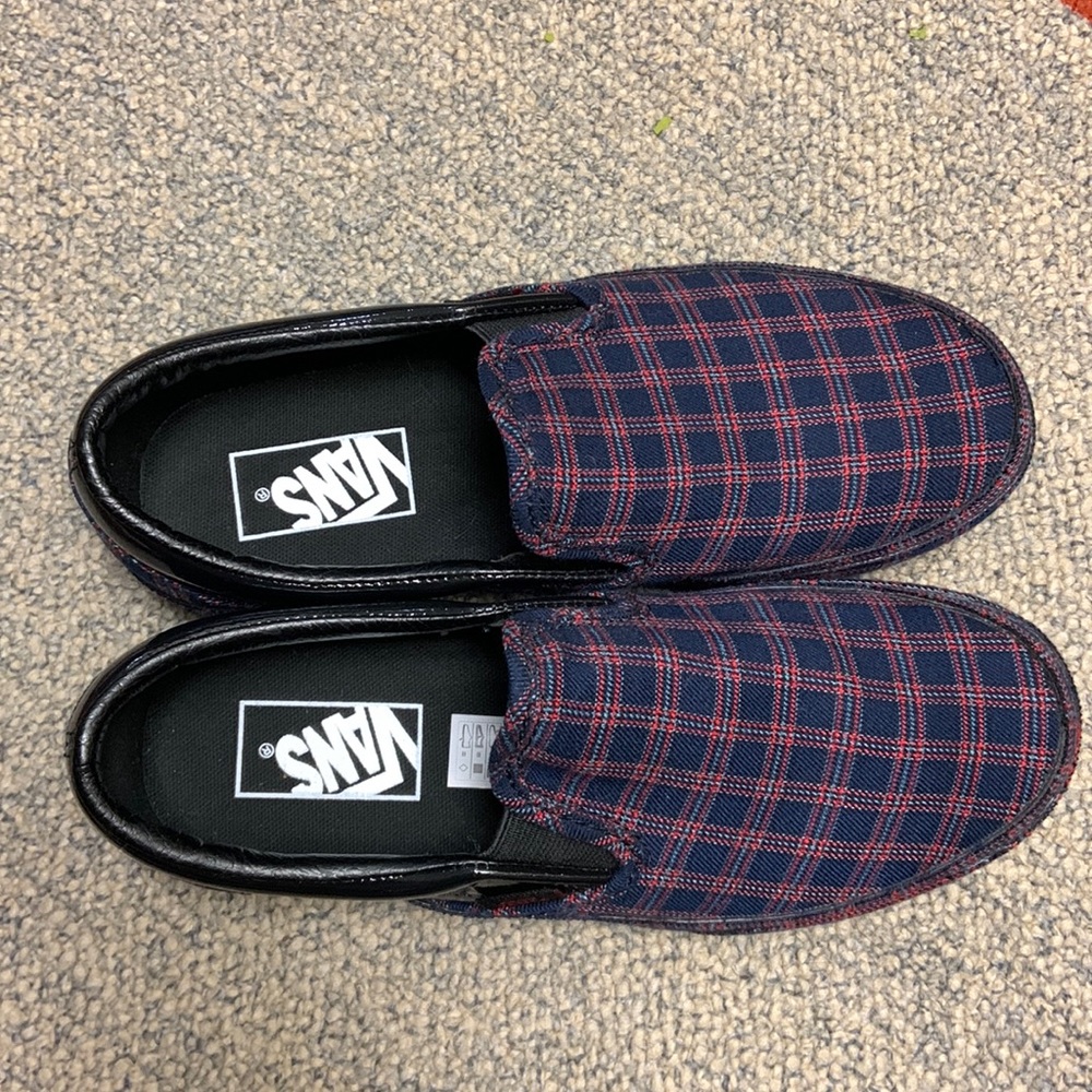 VANS🌊 Slip on Platform Sneakers🌊 Blue Plaid